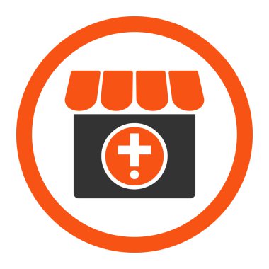 Eczane yuvarlak vektör simgesi