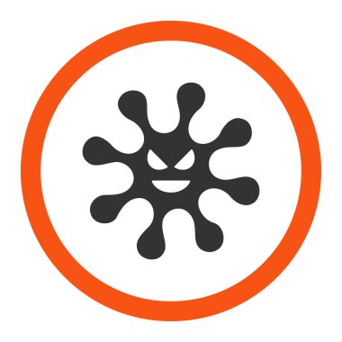 Kötü bakteri yuvarlak vektör simgesi