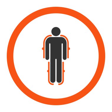 Dış iskelet yuvarlak vektör simgesi