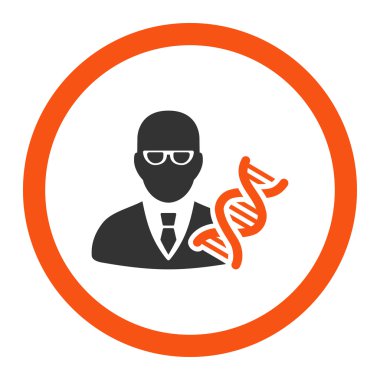Genetik mühendisi yuvarlak vektör simgesi