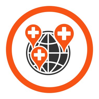 Vektör simgesi genel klinik şirket yuvarlak