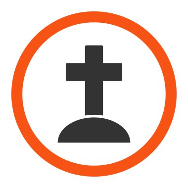 Mezar yuvarlak vektör simgesi