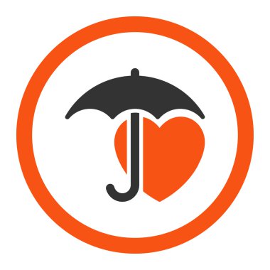 Kalp koruma yuvarlak vektör simgesi