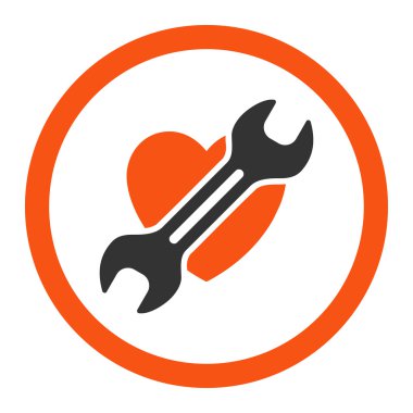 Kalp ameliyatı yuvarlak vektör simgesi