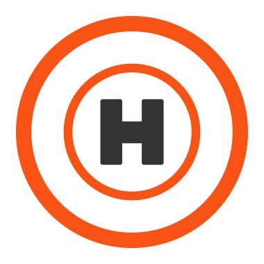 Helikopter iniş yuvarlak vektör simgesi