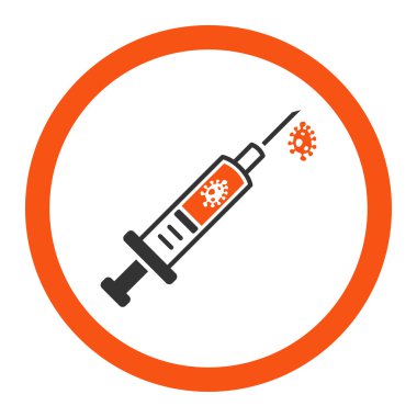 Enfeksiyon enjeksiyon yuvarlak vektör simgesi