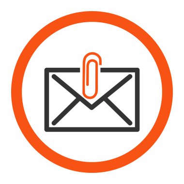 Posta eki yuvarlak vektör simgesi