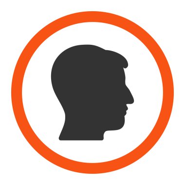 Adam baş vektör simge yuvarlak