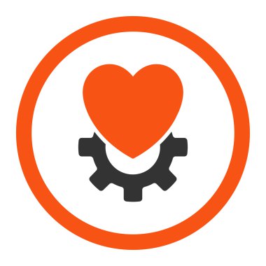 Mekanik Kalp yuvarlak vektör simgesi