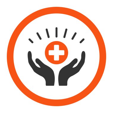 Tıbbi bakım yuvarlak vektör simgesi