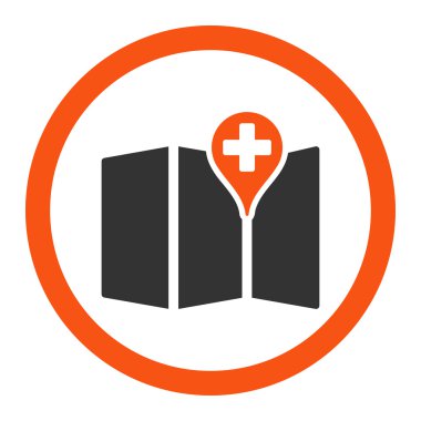 Tıbbi harita yuvarlak vektör simgesi