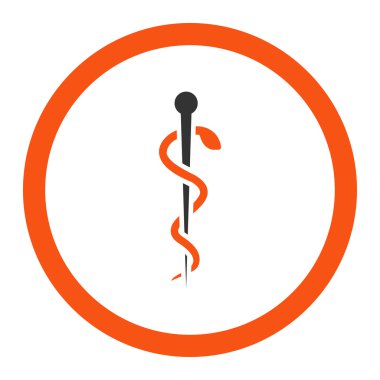 Tıbbi iğne yuvarlak vektör simgesi