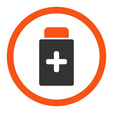 İlaç şişe yuvarlak vektör simgesi