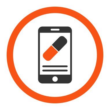 İlaç Online bilgi yuvarlak vektör simgesi