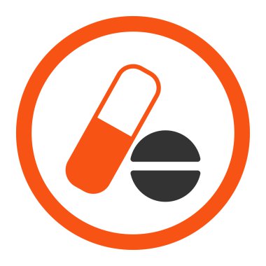 İlaç yuvarlak vektör simgesi