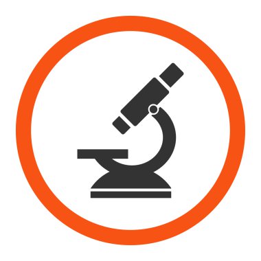 Mikroskop yuvarlak vektör simgesi