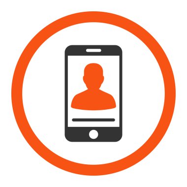 Mobil iletişim yuvarlak vektör simgesi