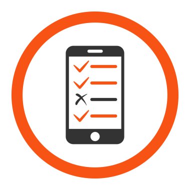 Mobil Test yuvarlak vektör simgesi