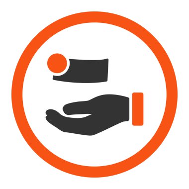 Para ödeme yuvarlak vektör simgesi