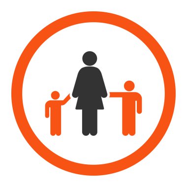 Anne ve çocuk yuvarlak vektör simgesi