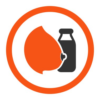 Anne sütü yuvarlak vektör simgesi