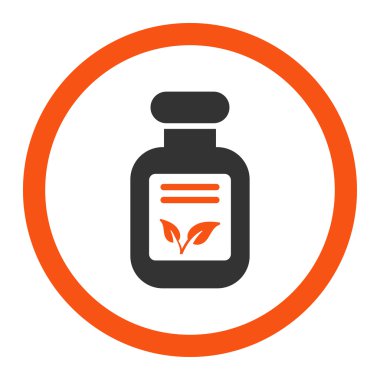 Doğal ilaçlar yuvarlak vektör simgesi