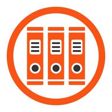 Office kitaplar yuvarlak vektör simgesi