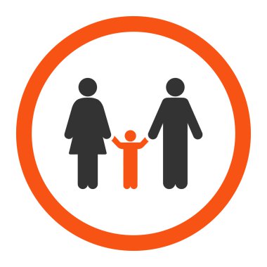 Anne ve çocuk yuvarlak vektör simgesi