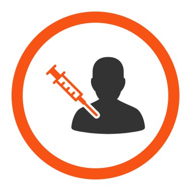 Hasta aşı yuvarlak vektör simgesi