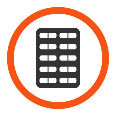 Hap Blister yuvarlak vektör simgesi