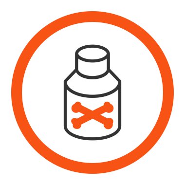 Zehir şişe yuvarlak vektör simgesi