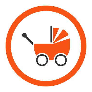 Çocuk arabası yuvarlak vektör simgesi