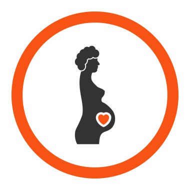 Hamile kadın yuvarlak vektör simgesi