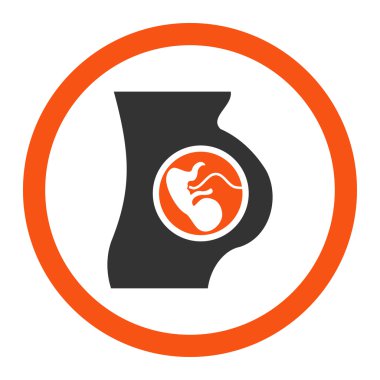 Hamile kadın yuvarlak vektör simgesi