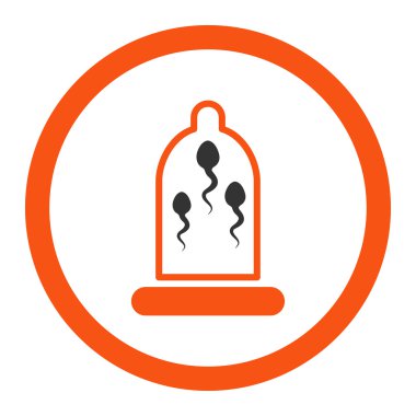 Sperm prezervatif yuvarlak vektör simgesi