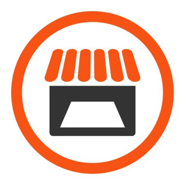 Mağaza yuvarlak vektör simgesi