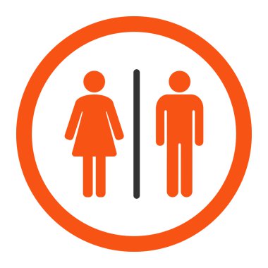 Tuvalet yuvarlak vektör simgesi