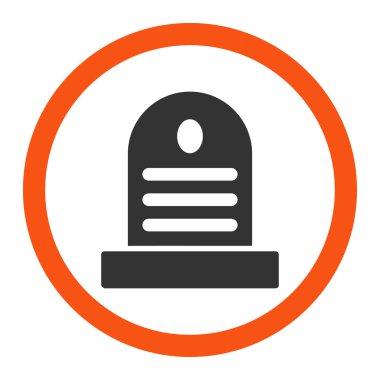 Mezar taşı yuvarlak vektör simgesi