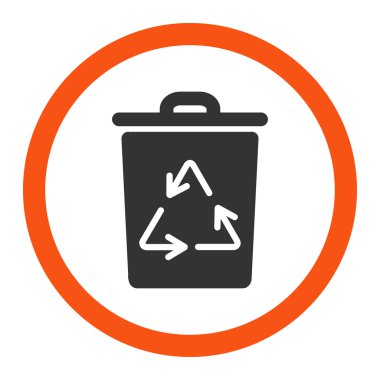 Çöp tenekesi yuvarlak vektör simgesine