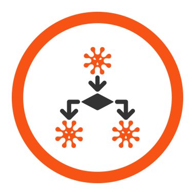 Virüs üreme yuvarlak vektör simgesi