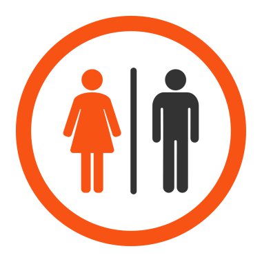 WC yuvarlak vektör simgesi
