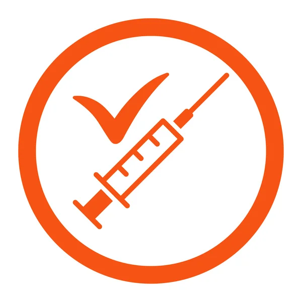 Gedaan vaccinatie afgeronde Vector Icon — Stockvector