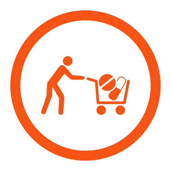 Compras de Drogas Icono Vector Redondeado — Vector de stock