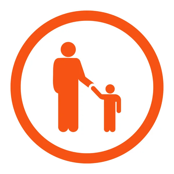Padre con hijo redondeado icono vectorial — Vector de stock
