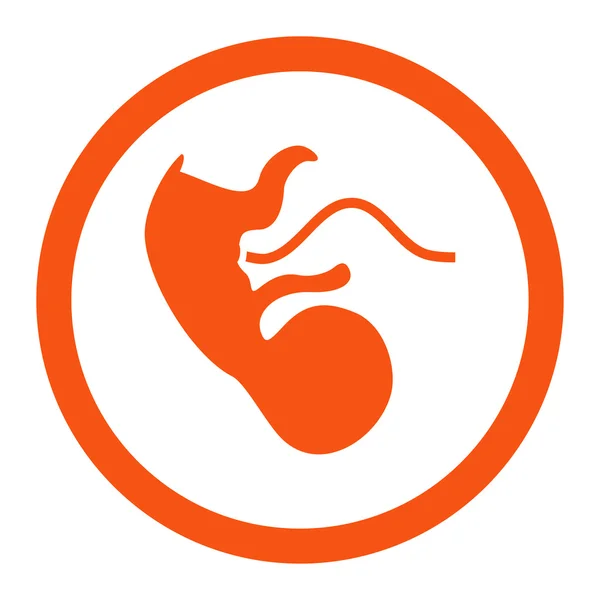 Primazia Embrião Vetor Arredondado Ícone — Vetor de Stock