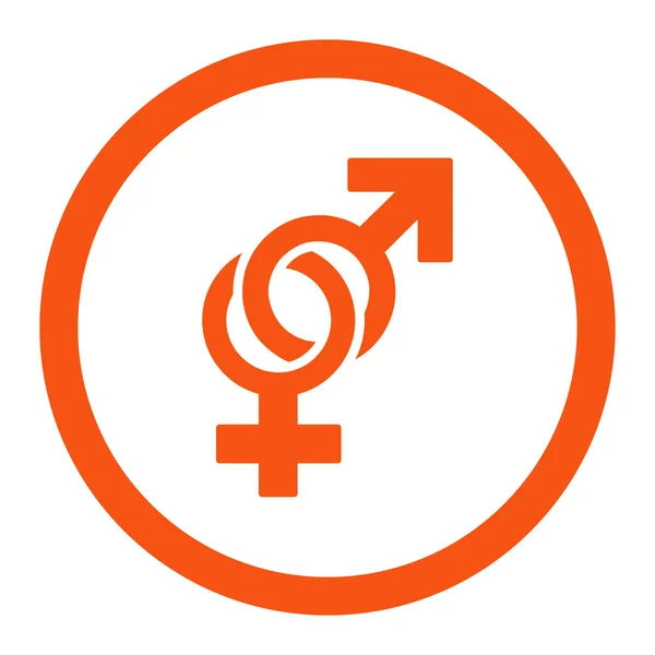 Simboli sessuali Icona vettoriale arrotondata — Vettoriale Stock
