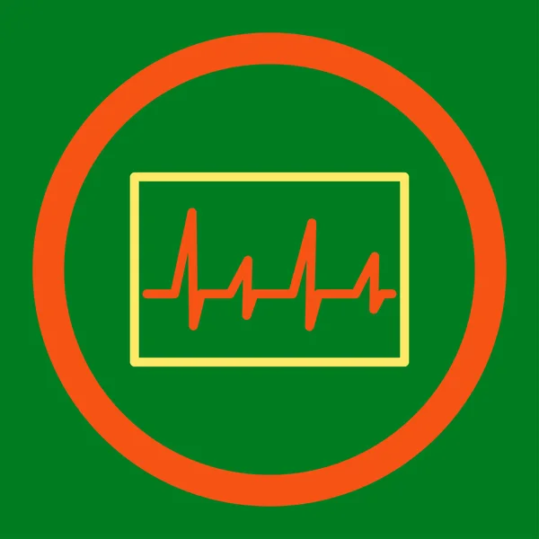 Icono de Vector Redondeado Cardiograma — Vector de stock