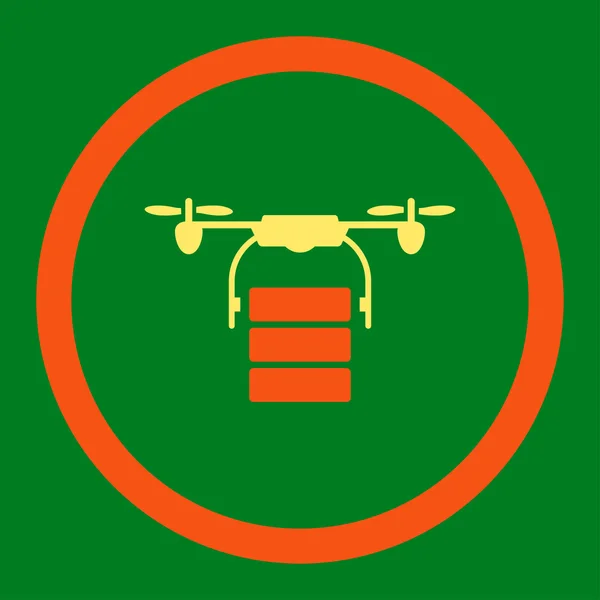Ładunku Drone wektor zaokrąglona ikona — Wektor stockowy
