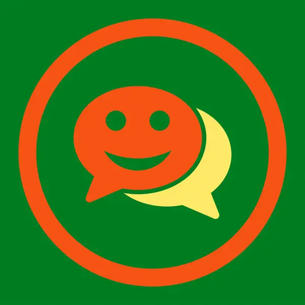 Icona vettoriale arrotondata della chat felice — Vettoriale Stock