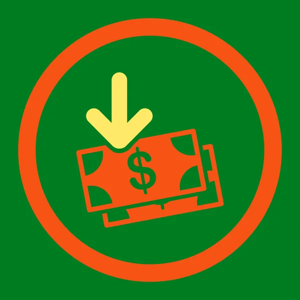 Icono vectorial redondeado de ingresos por dinero — Vector de stock